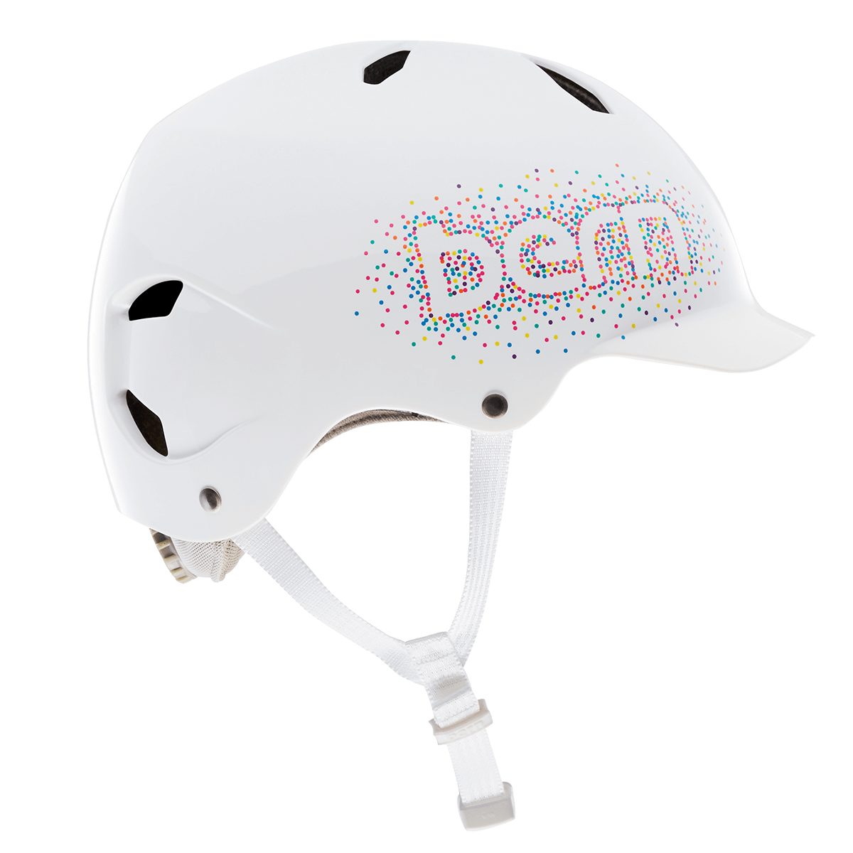 Casco da ragazzo Bern Bandito EPS - Coriandoli bianchi