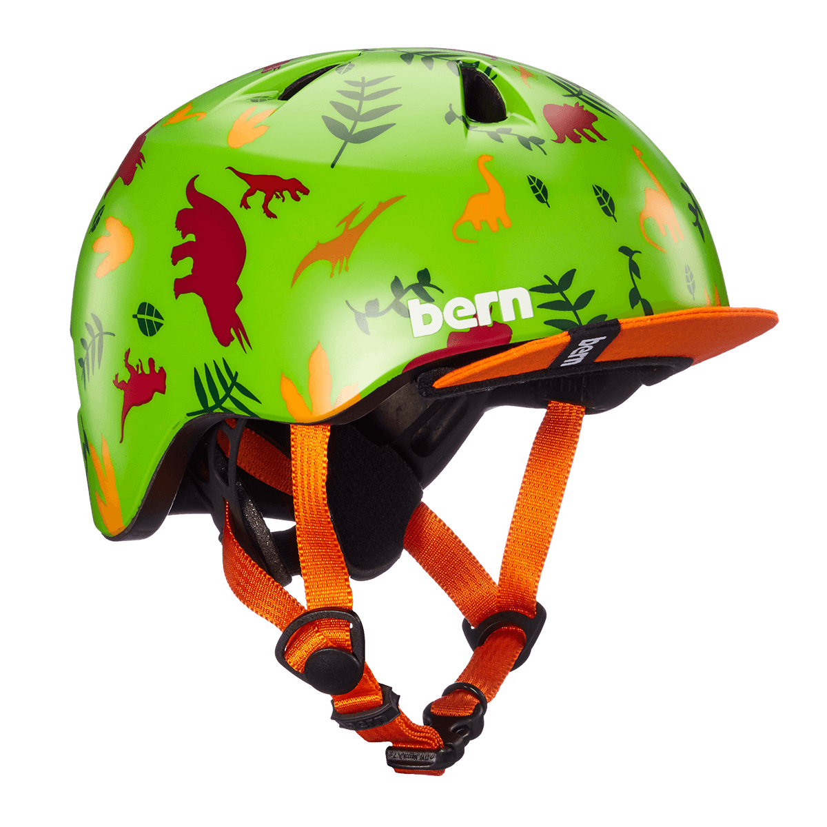 Casque Bern Tigre pour jeunes - Dino vert satiné