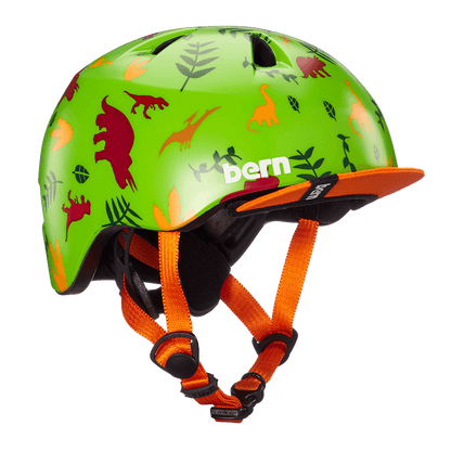 Casque Bern Tigre pour jeunes - Dino vert satiné