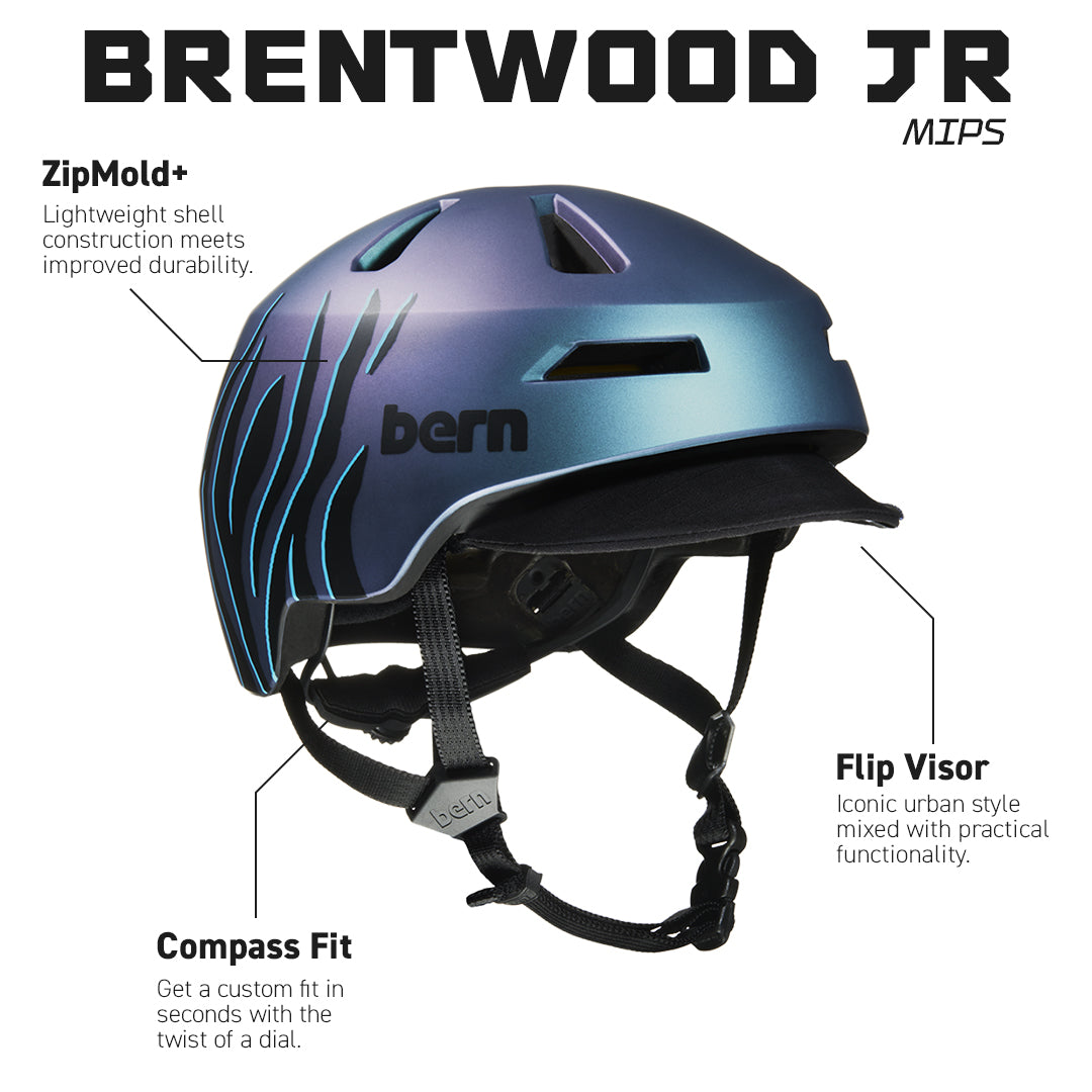 Brentwood Jr. MIPS-helm - Paarse tijger