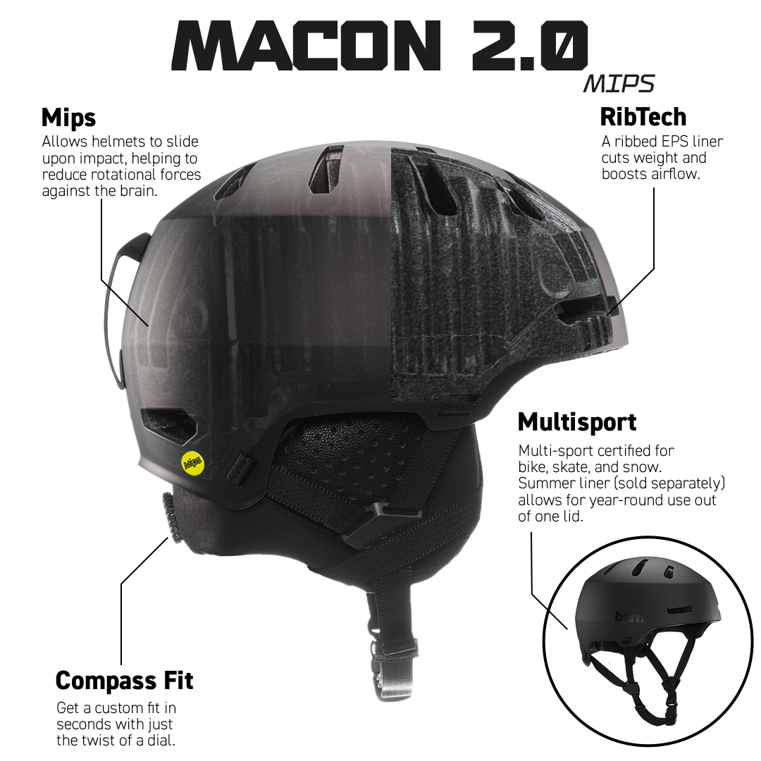 Bern Macon 2.0 MIPS Helmet - Satin Vapor