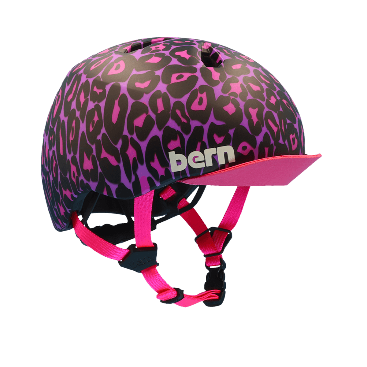 Capacete juvenil de Bern Nina DVRT - Leopardo roxo fosco