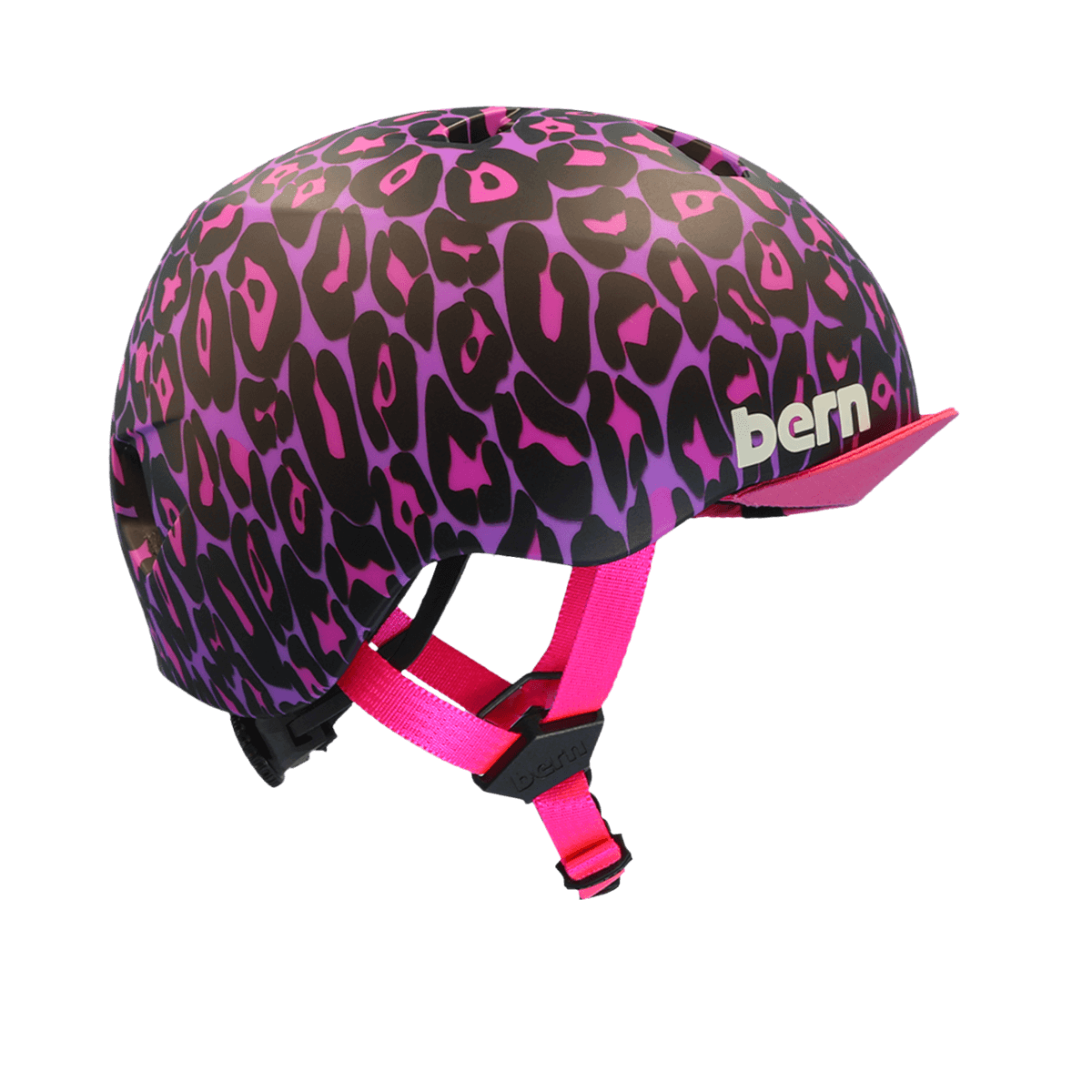 Bern Nina DVRT Youth Helmet - Matte Purple Leopard