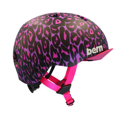 Capacete juvenil de Bern Nina DVRT - Leopardo roxo fosco