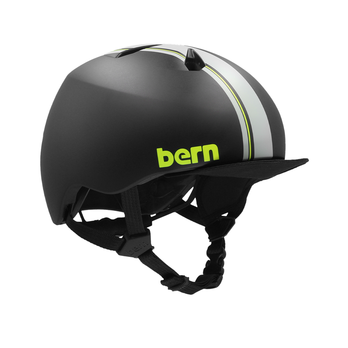 Casco giovanile Bern Nino Dvrt - striscia di corse nere opache