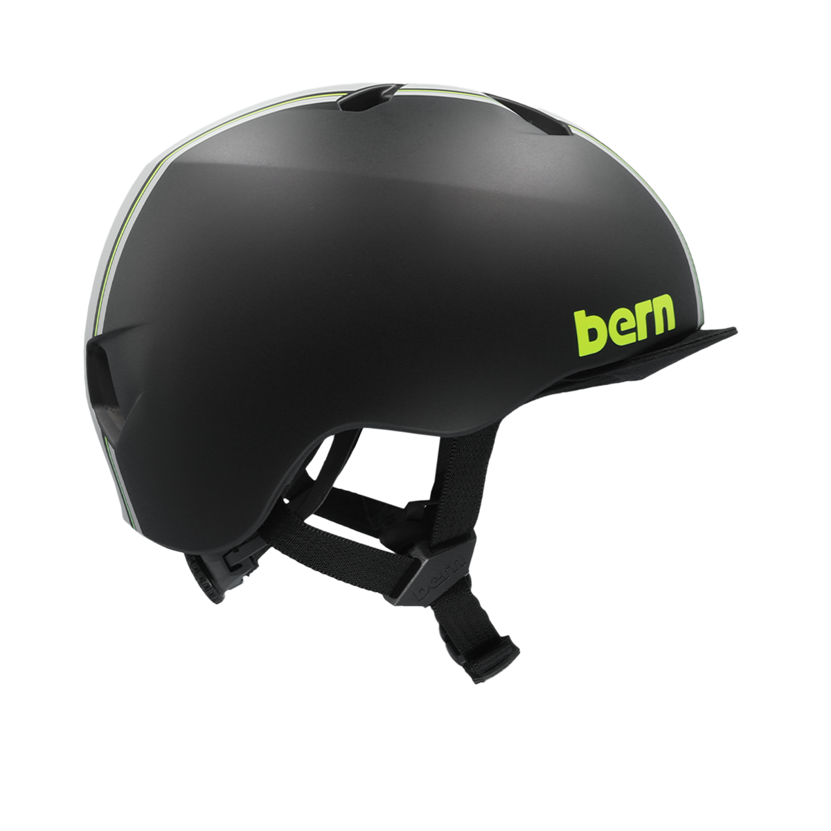 Bern Nino DVRT Casco juvenil - Stripe de carreras negras mate