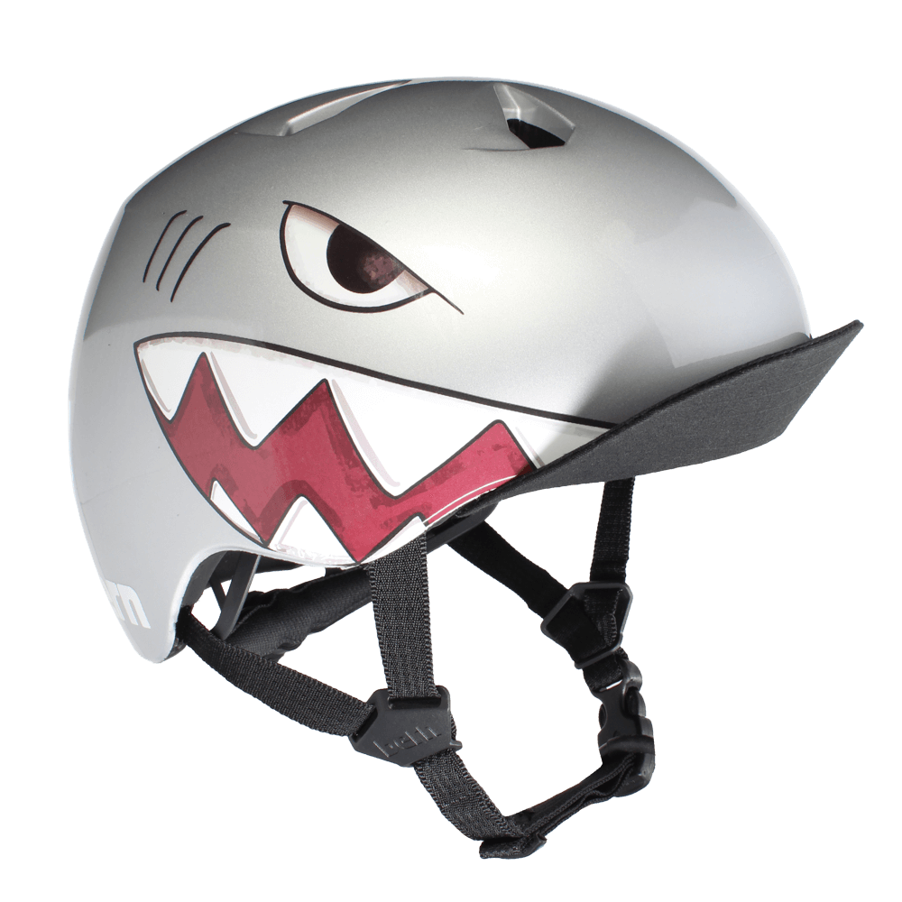 Bern Nino DVRT ungdomshjelm - Metallic Silver Shark Bite