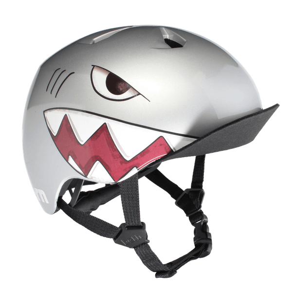 Bern Nino DVRT Youth Helmet Metallic Silver Shark Bite Bern Helmets