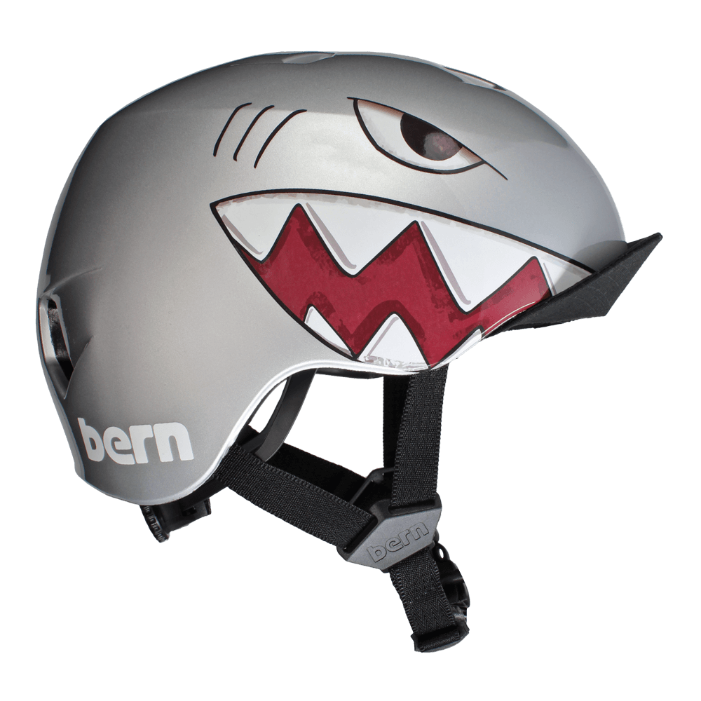 Bern Nino DVRT Ungdomshjelm - Metallic Silver Shark Bite