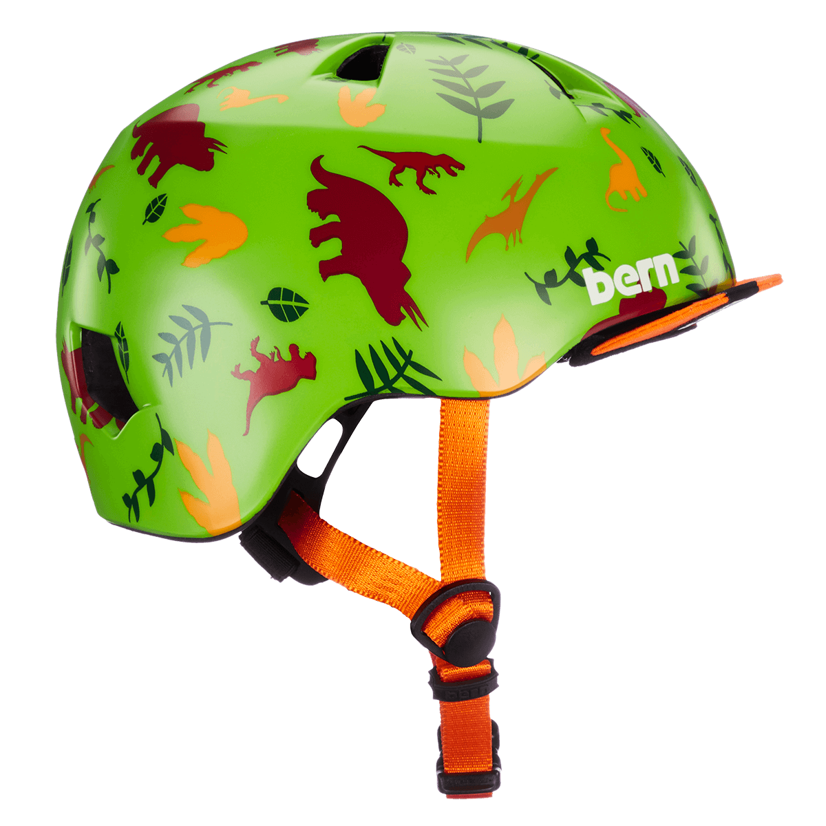 Casque Bern Tigre pour jeunes - Dino vert satiné