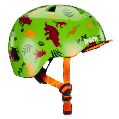 Bern Tigre Youth Helmet - Satin Green Dino