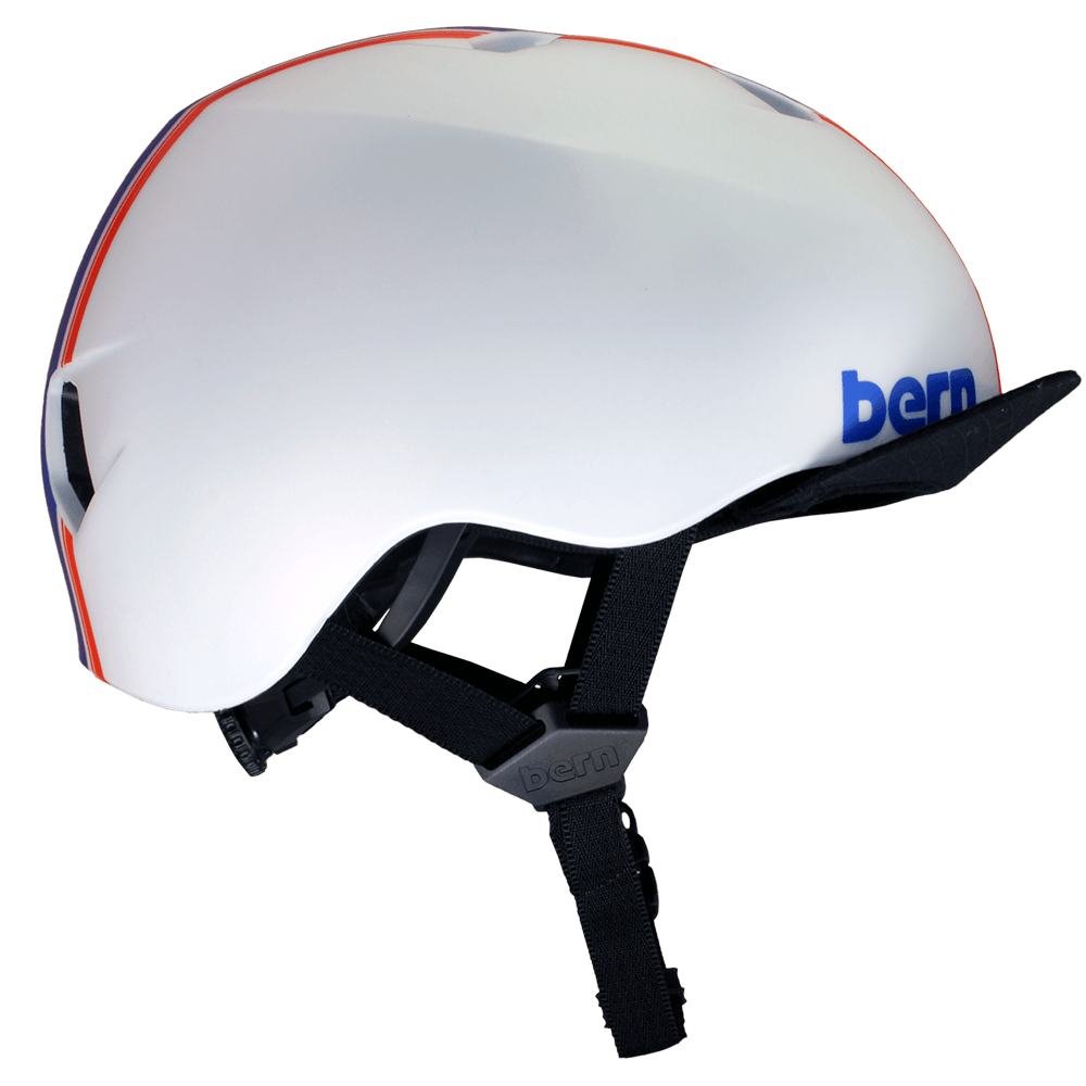 Casco da ragazzo Bern Nino DVR - Striscia da corsa bianca satinata