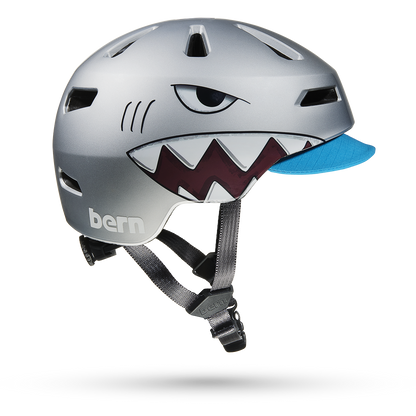 Bern Brentwood Jr. MIPS Helmet - Metallic Silver Shark Bite