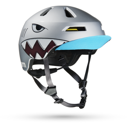 Bern Brentwood Jr. MIPS Helmet - Metallic Silver Shark Bite