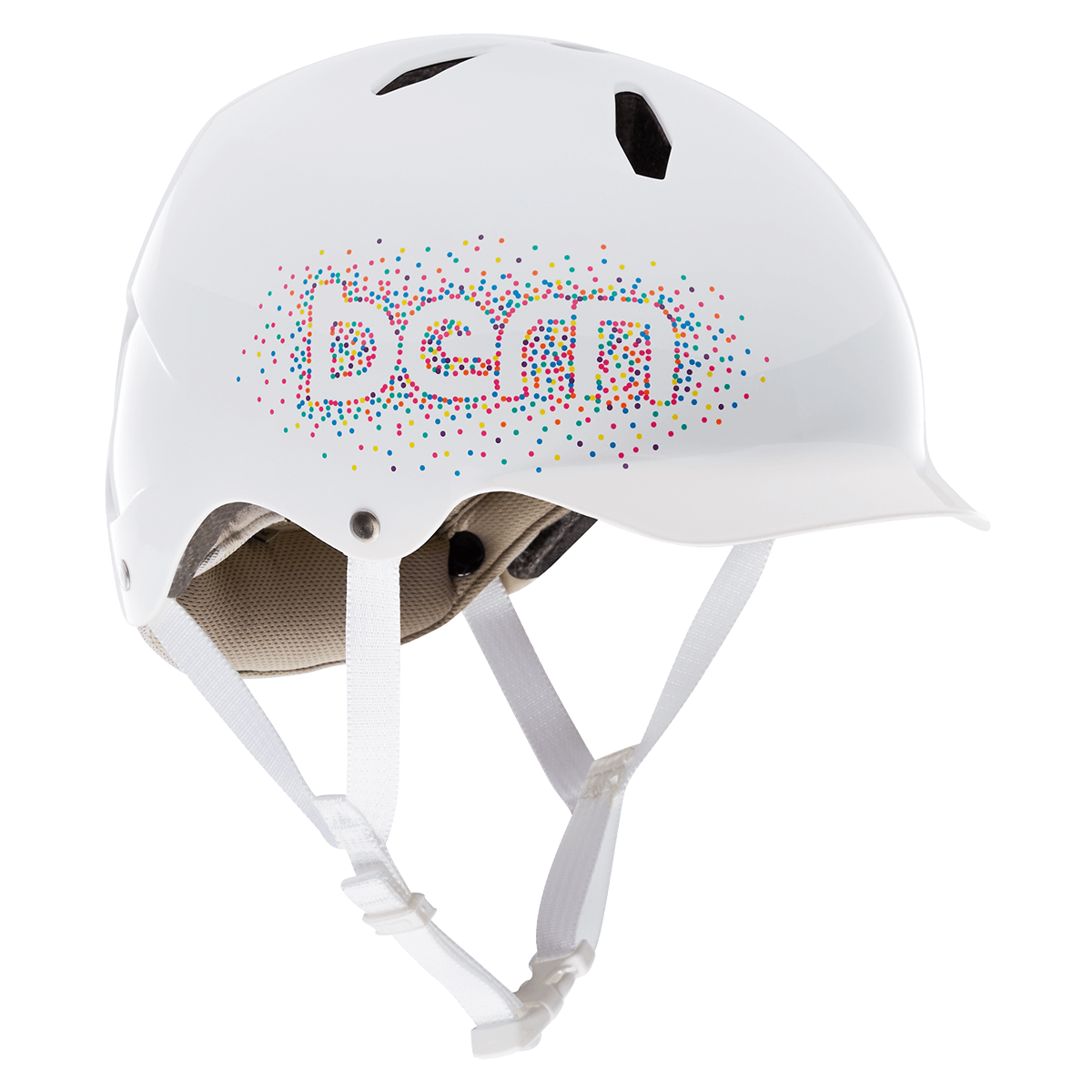 Casco de bicicleta juvenil Bern Bandito - Confeti blanco brillante