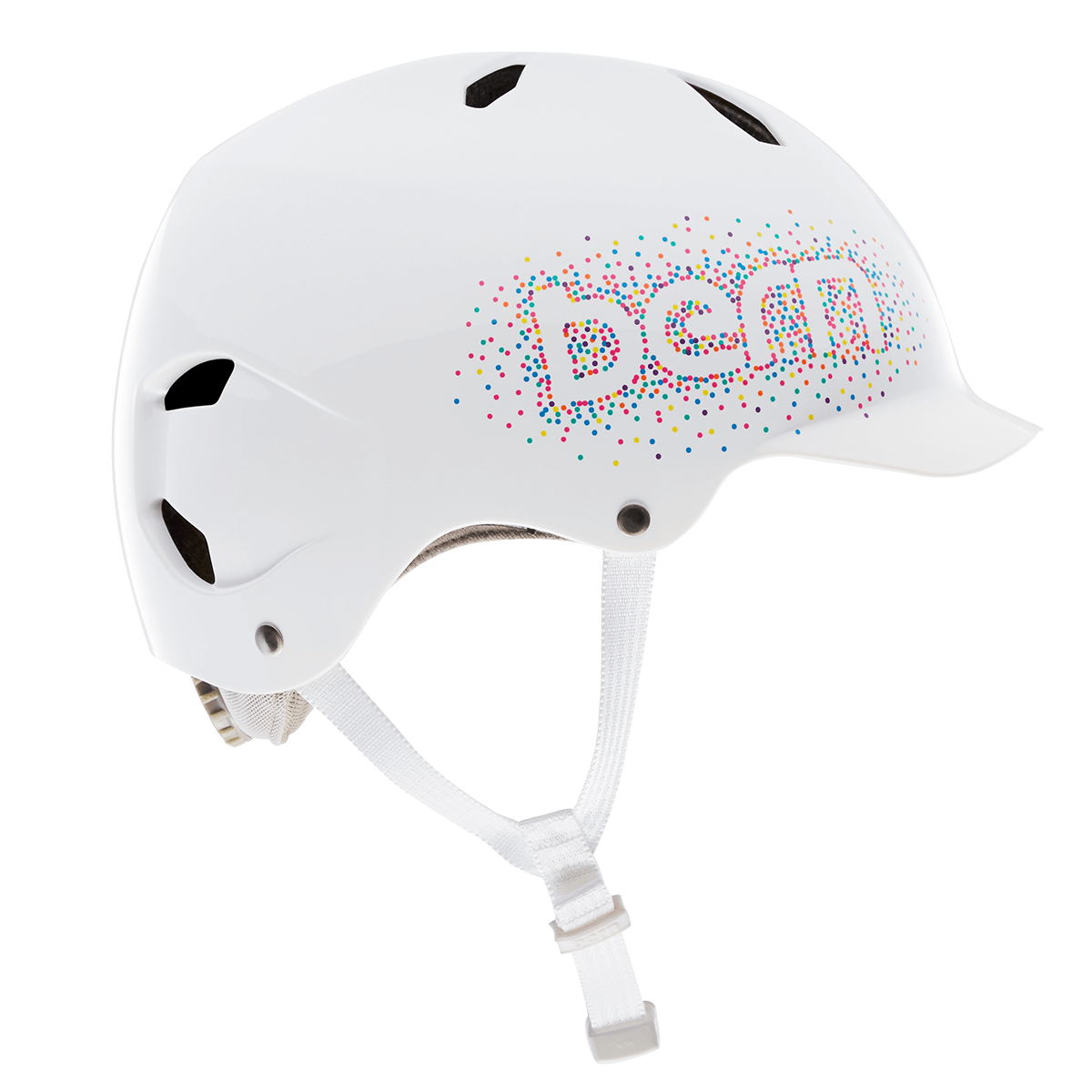 Casco de bicicleta juvenil Bern Bandito - Confeti blanco brillante