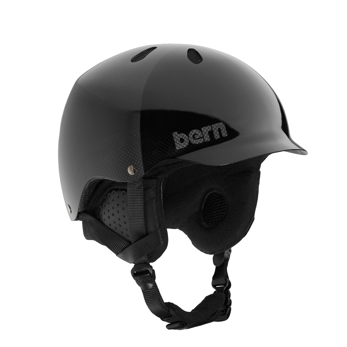 Casco de invierno translúcido de carbono de Bern Watts - Negro